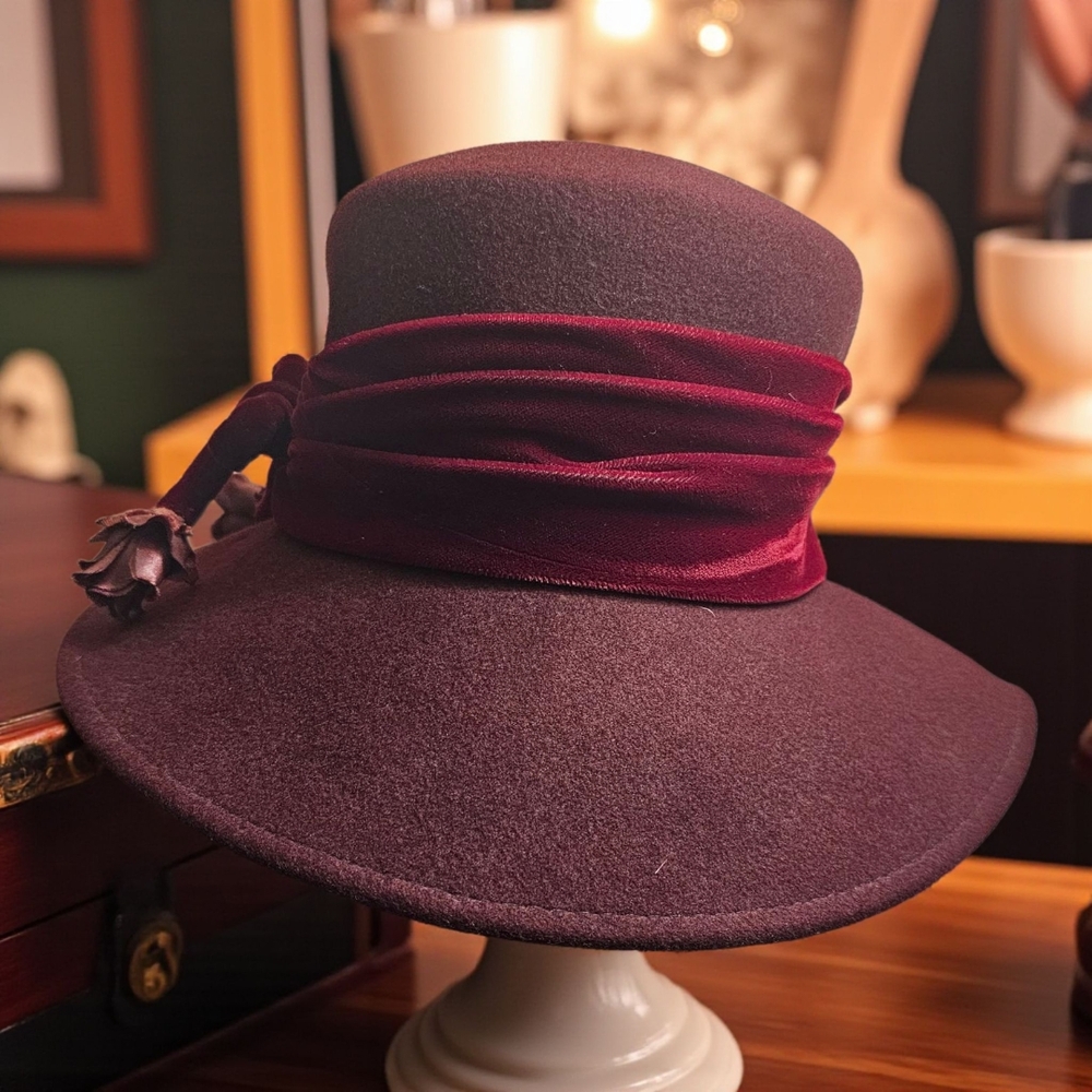 Scala Burgundy Wool Hat